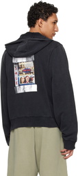 Martine Rose Black Hooded Zip Crew Jacket