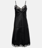 Magda Butrym Lace-trimmed leather midi dress
