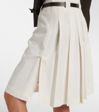 Ferragamo Belted cotton and silk miniskirt