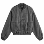 Represent Men's Inset Sleeve Bomber Jacket in Stained Black