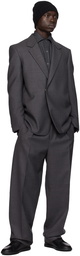 ZEGNA Gray Notched Lapel Blazer