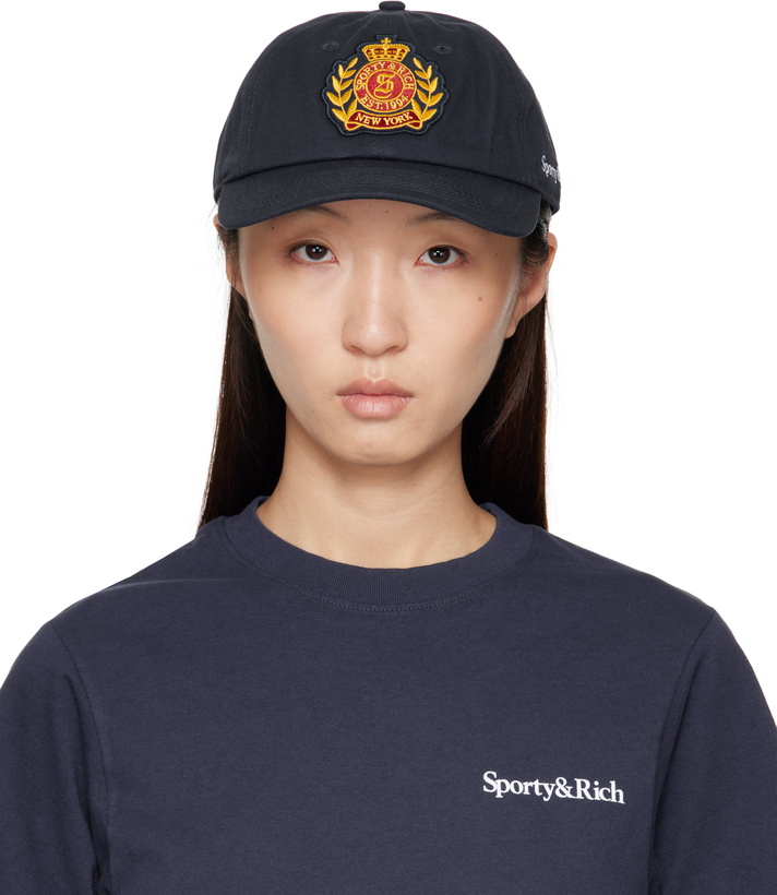 Photo: Sporty & Rich Navy 'NY' Crest Cap
