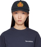 Sporty & Rich Navy 'NY' Crest Cap