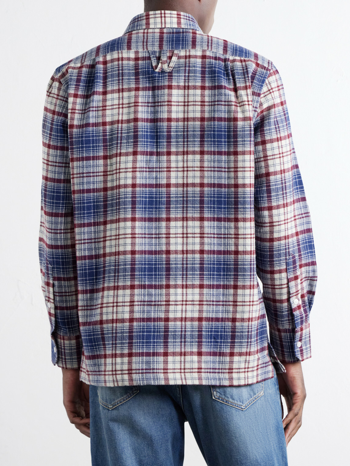 Willy Chavarria - Checked Brushed Virgin Wool-Flannel Shirt - Blue