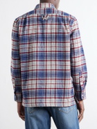 Willy Chavarria - Checked Brushed Virgin Wool-Flannel Shirt - Blue