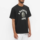 A Bathing Ape Men's Glass Beads 1st Camo College T-Shirt in Black/Green