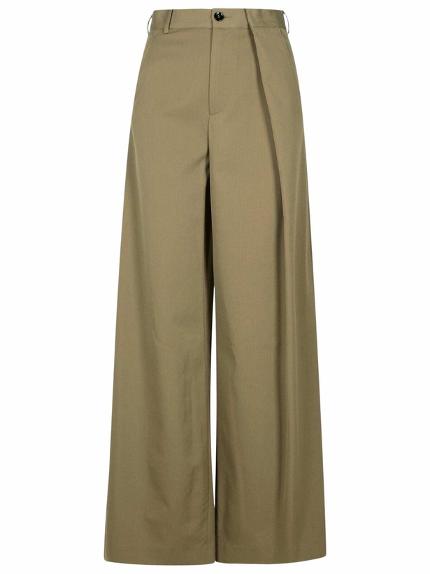 Photo: MM6 Maison Margiela Beige Polyester Blend Trousers