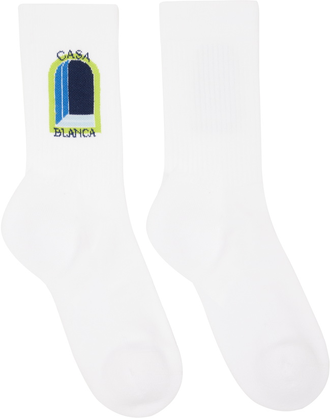 Photo: Casablanca White & Blue Gradient Arch Socks