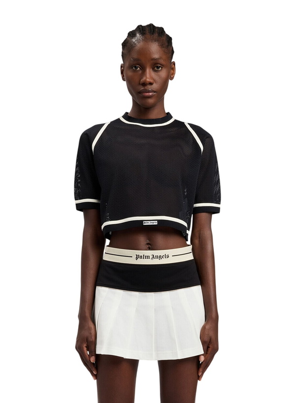 Photo: Palm Angels Logo Mesh Cropped Top