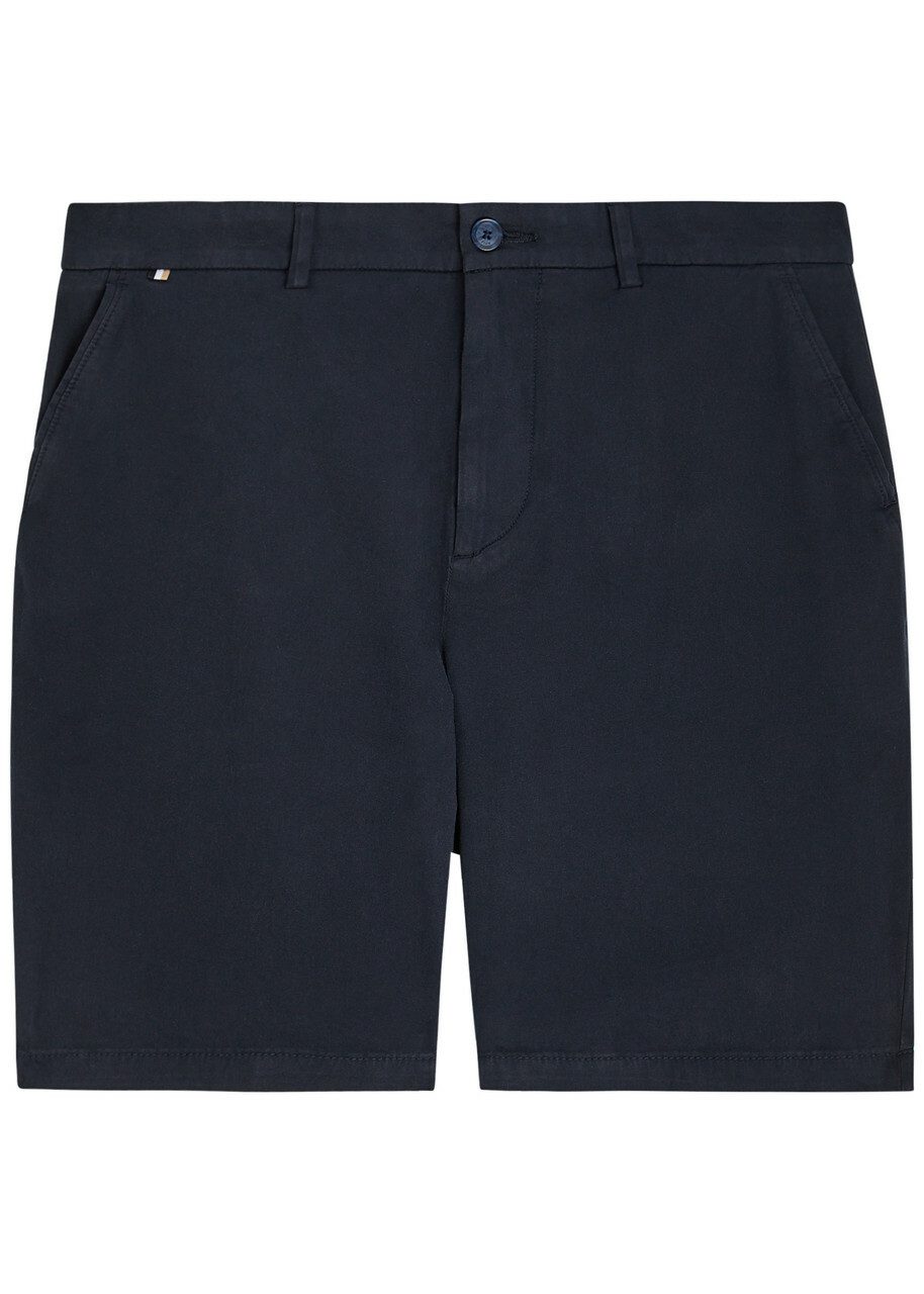 Boss Kane Stretch-cotton Shorts Dark Blue