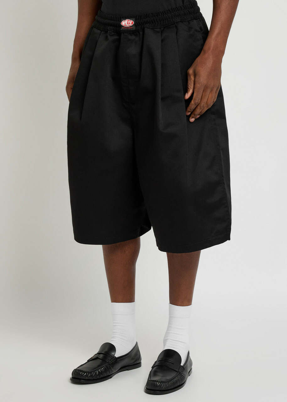 Willy Chavarria Orale Canvas Shorts Black