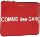 COMME des GARÇONS WALLETS Red Huge Logo Pouch