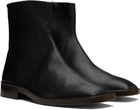 LEMAIRE Black Piped Zipped Boots