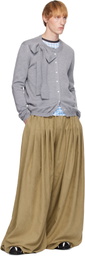 ANDREJ GRONAU Gray Bow Collar Cardigan