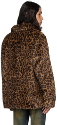 Anna Sui SSENSE Exclusive Brown Faux-Fur Jacket
