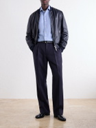 De Petrillo - Cutaway-Collar Brushed Cotton-Twill Shirt - Blue