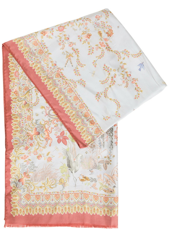 Photo: Etro Orfeo Printed Silk Scarf - Brown - One Size