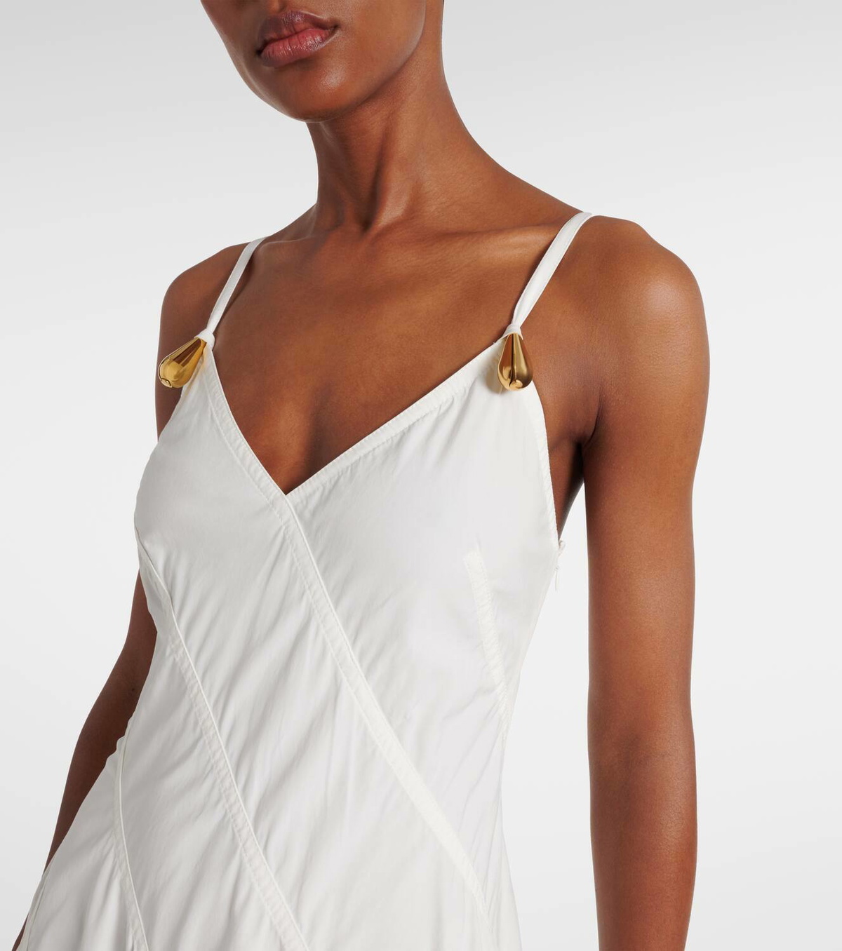 Bottega Veneta Paneled cotton-blend midi dress
