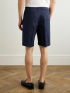 Incotex - Venezia 1951 Straight-Leg Cotton and Linen-Blend Twill Drawstring Bermuda Shorts - Blue