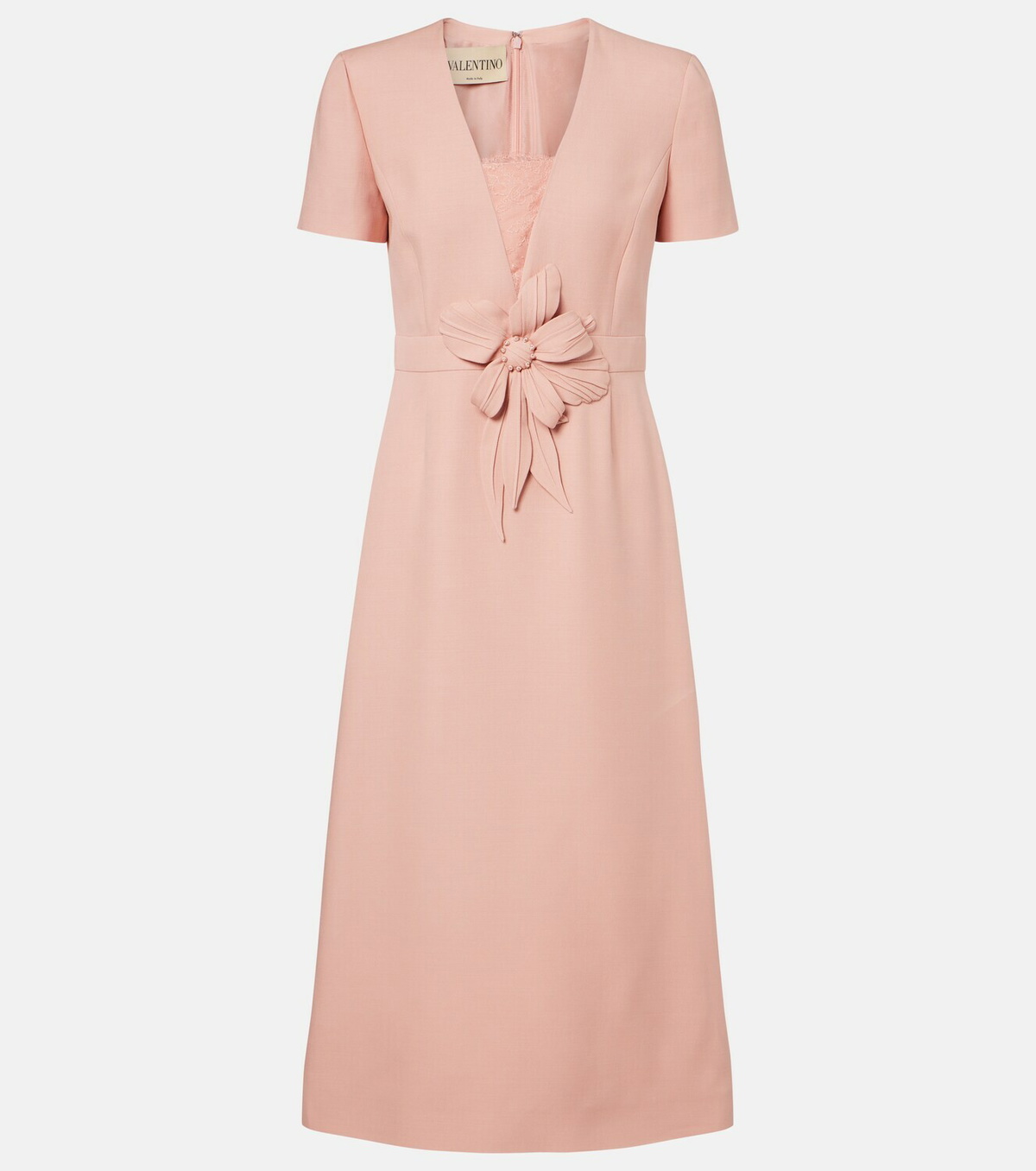 Valentino Crepe Couture floral-appliqué midi dress