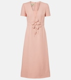 Valentino Crepe Couture floral-appliqué midi dress
