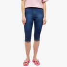 AVAVAV Women's Dollar Embellished Capri Denim Legging in Bleach Indigo