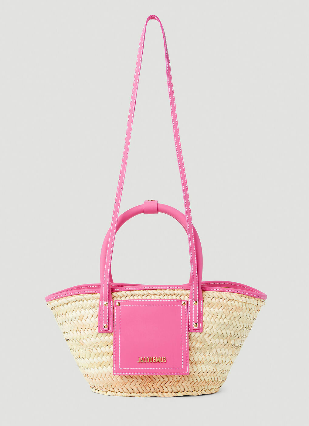 ★関税込★Jacquemus★LE PETIT PANIER SOLI かごバッグ★pink Jacquemus Le Petit Panier Soli Wicker Top-Handle Bag