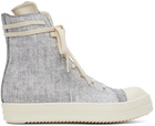 Rick Owens Drkshdw Foil Denim High Sneakers