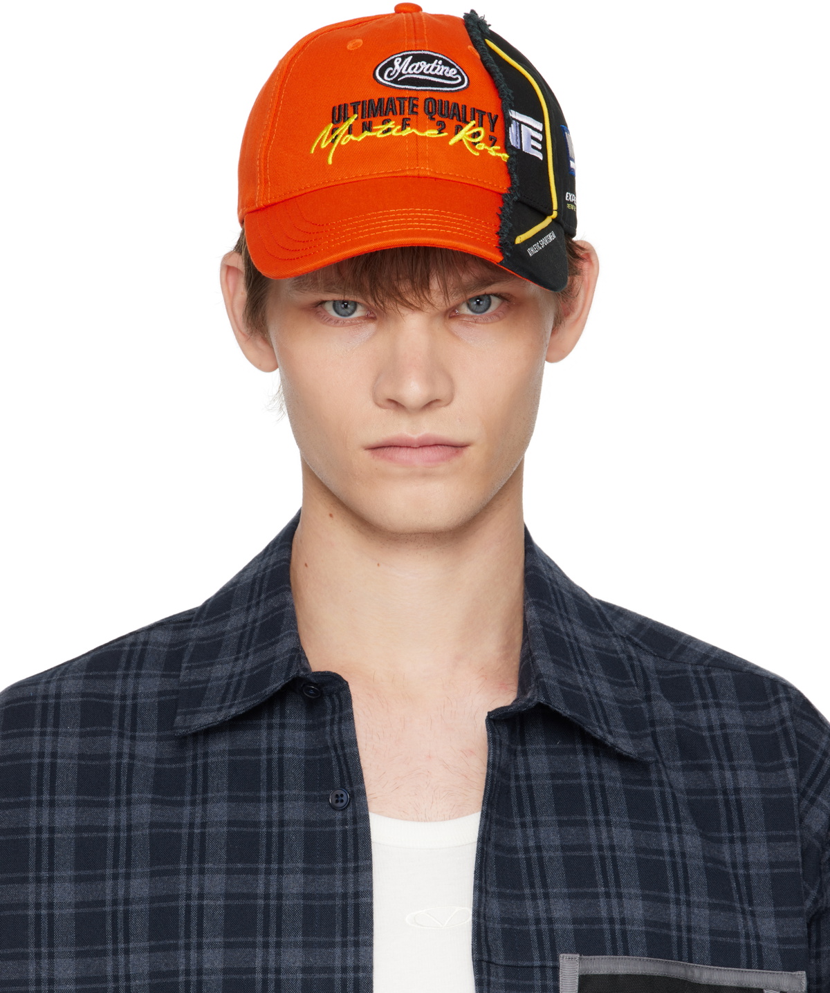 Martine Rose Orange & Black Collage Cap
