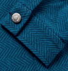 Séfr - Eric Herringbone Brushed-Cotton Shirt Jacket - Blue