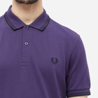 Fred Perry Authentic Men's Slim Fit Twin Tipped Polo Shirt in Purple/Black