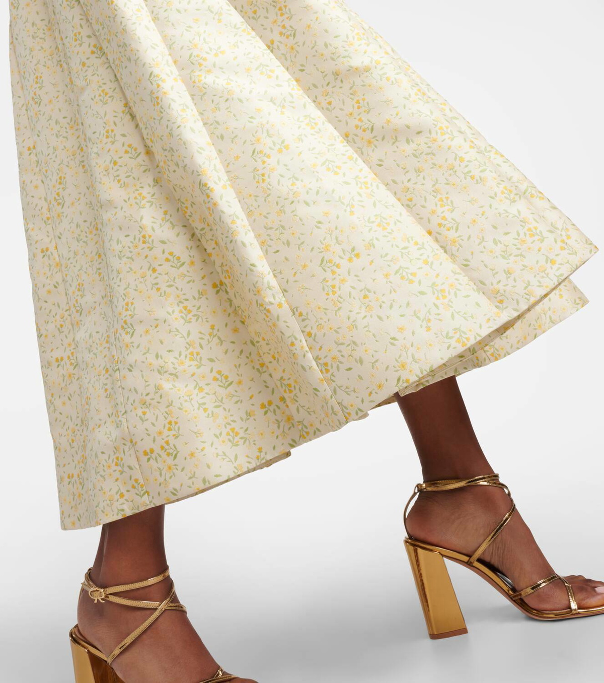 Markarian Marjorie floral brocade midi skirt