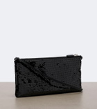 Prada Leather-trimmed sequined crossbody bag