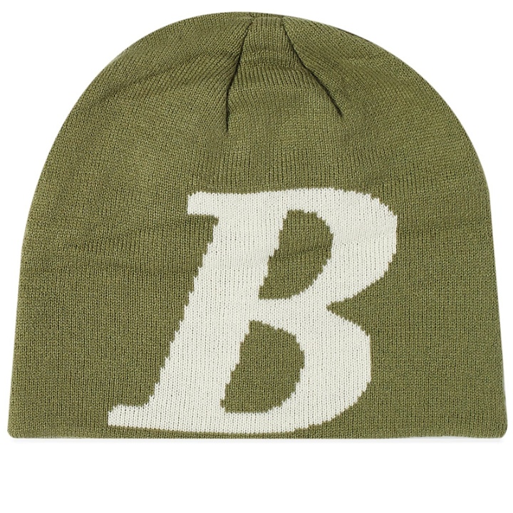 Photo: Bricks & Wood Men's B Logo Skully Beanie in Green