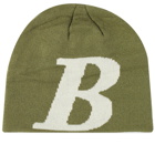 Bricks & Wood Men's B Logo Skully Beanie in Green