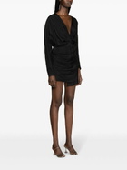 GAUGE81 Black Asuka Gathered Silk Dress