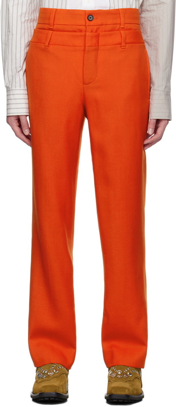 Feng Chen Wang Orange Layered Trousers Feng Chen Wang