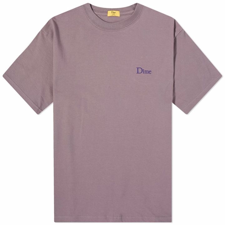 Photo: Dime Men's Classic Small Logo T-Shirt in Plum Grey