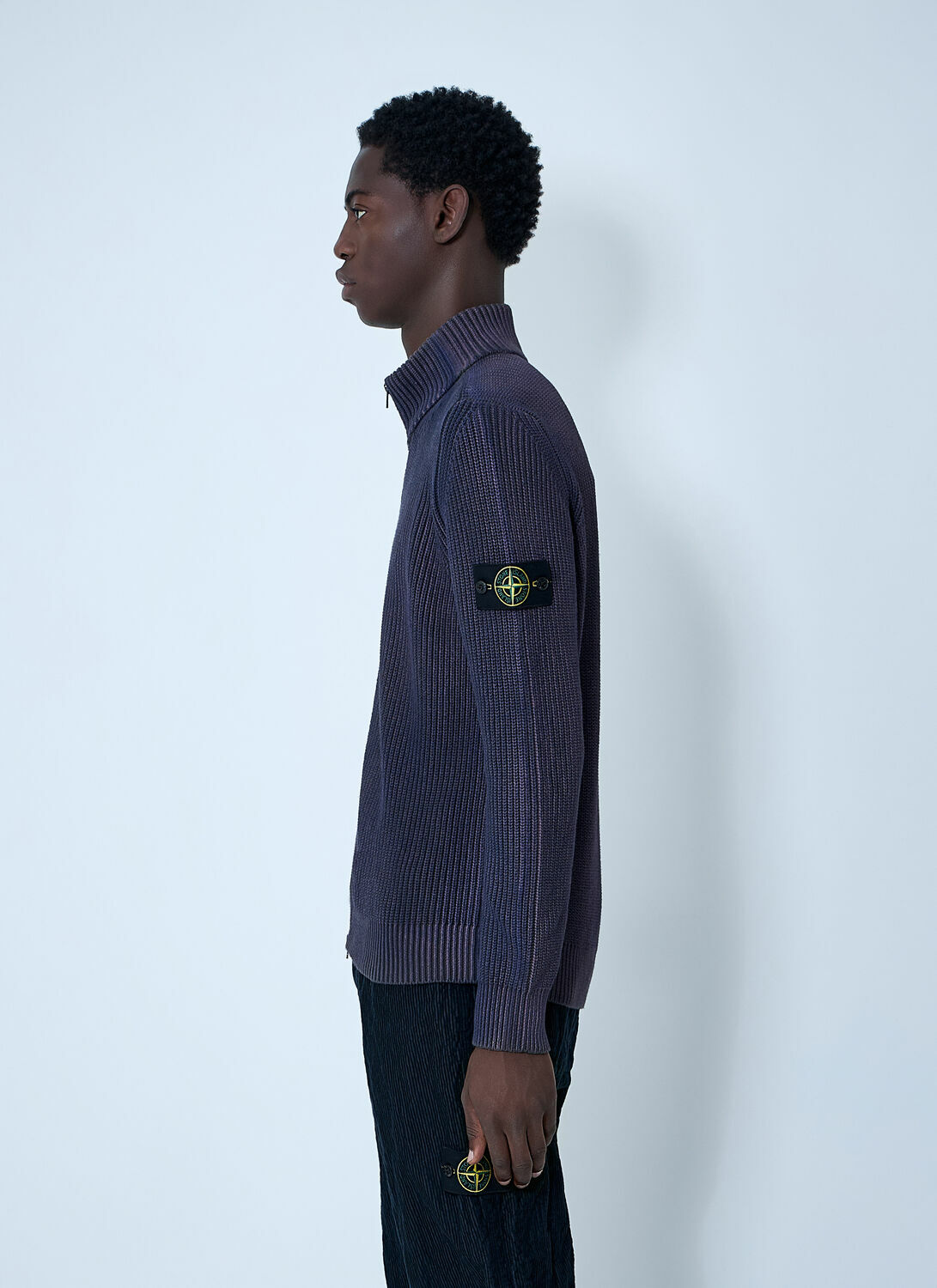 Stone Island Zip-Up Rib Cardigan