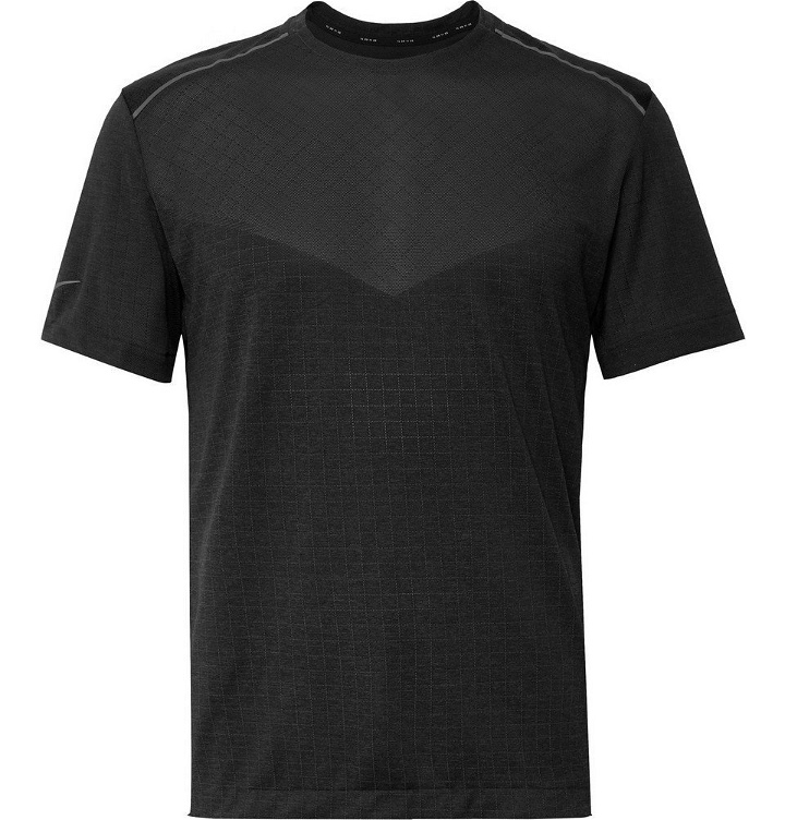 Photo: Nike Running - Tech Pack Stretch Jacquard-Knit Running T-Shirt - Black