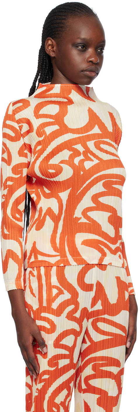 Pleats Please Issey Miyake Red Seeker Turtleneck Pleats Please  