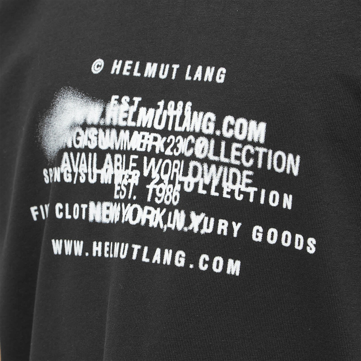 Helmut Lang Men's Spray Logo T-Shirt in Black Helmut Lang