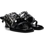GANNI Black Buckle Strap Mule Heeled Sandals