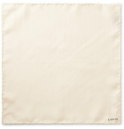 LANVIN - Logo-Embroidered Silk-Twill Pocket Square - White