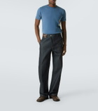 JW Anderson Twisted embroidered cotton wide-leg jeans