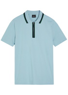 PS Paul Smith Striped-trim Stretch-cotton Polo Shirt Light Blue