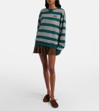 Miu Miu Oversized striped cotton jersey sweatshirt