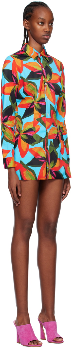 Louisa Ballou SSENSE Exclusive Blue Button Minidress
