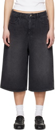 ADER error Black Sig; TRS Tag 01 Denim Shorts