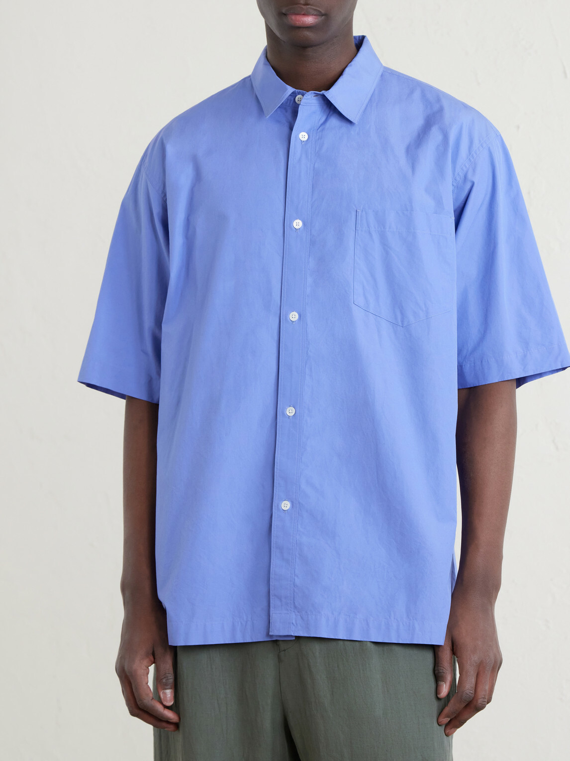 ATON - Cotton-Poplin Shirt - Blue